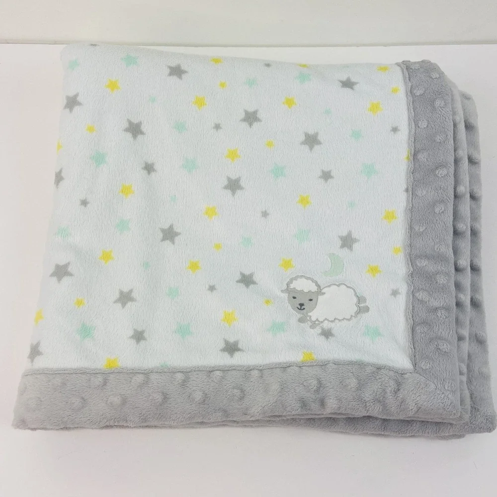 Carter's Child Of Mine Lamb Stars Green Sherpa Security Lovey Blanket 30